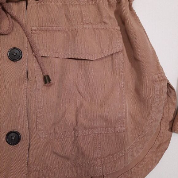 Altar'd State Soft Utility Jacket Dusty Rose Relaxed Fit Drawstring Waist SZ XS - Picture 4 of 16